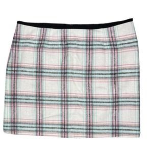 Vineyard Vines Pink/Blue/Black Plaid Wool Mini Skirt SZ 8